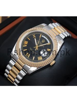 Rolex Day Date 40  Two Tone black Dial Watch Price in Pakistan