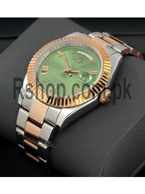 Rolex Day-Date 40  Green Roman Dial Watch Price in Pakistan