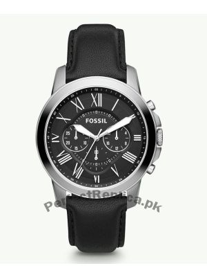 Fossil Grant Chronograph Black Leather Watch FS4812  (Same as Original) Price in Pakistan