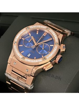 Hublot Classic Fusion Chronograph Diamond Bezel Blue Dial Watch Price in Pakistan