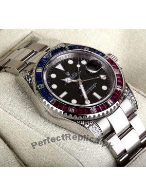 Rolex GMT Master II Sapphire Ruby Bezel Diamond Watch Price in Pakistan