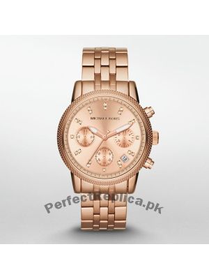 Michael Kors Rose Gold tone Ritz Chronograph Glitz Ladies Watch Price in Pakistan