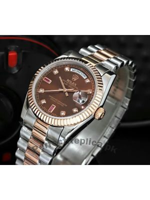 Oyster Perpetual Day-Date Two Tone Brown Dial Watch Price in Pakistan