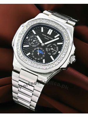 Patek Philippe Nautilus Perpetual Calendar Diamond Bezel Watch Price in Pakistan