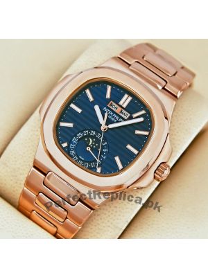 Patek Philippe Rose Gold Nautilus Blue Dial Watch Price in Pakistan