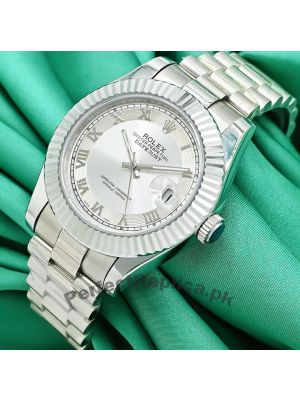 Rolex Datejust 41 White Roman Dial Watch Price in Pakistan