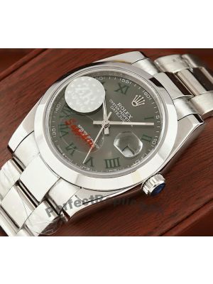 Rolex Datejust Grey Dial with Green Roman Numeral Markers Men's Watch Price in Pakistan