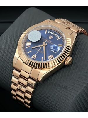 Rolex Day-Date 40 Rose Gold President Blue Roman Dial Watch Price in Pakistan