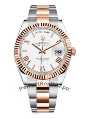 Rolex Day-Date 40 White Dial Two Tone Watch Price in Pakistan