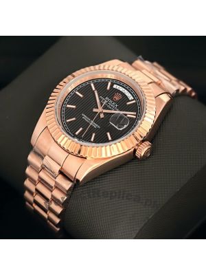 Rolex Day-Date Black Dial Everose Gold Watch Price in Pakistan