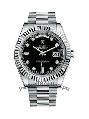 Rolex Day Date II Black Dial Swiss Watch Price in Pakistan