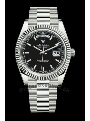 Rolex Day Date 36 White Gold Black Index Dial Watch Price in Pakistan