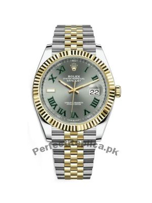 Rolex Datejust Grey Dial with Green Roman Numeral Markers Men's Watch Price in Pakistan
