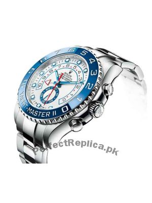 Rolex Yacht Master II Blue Bezel Men's Silver Watch (Swiss Quality) Price in Pakistan