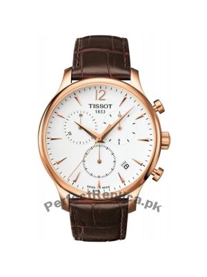 Tissot Tradition Classic Rose Gold Swiss White Dial Leather Strap Watch Price in Pakistan