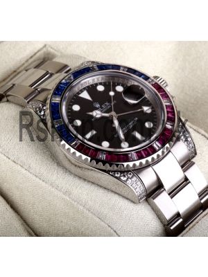 Rolex GMT Master II Sapphire Ruby Bezel Diamond Watch Price in Pakistan