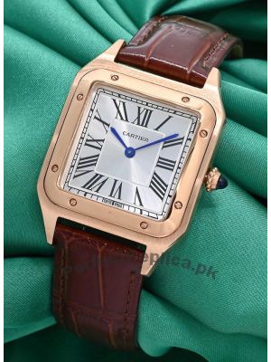 Cartier De Santos Dumont Ladies Brown Straps Watch Price in Pakistan