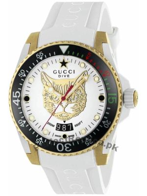 Gucci Dive White Dial 40mm Rubber Strap Men's Watch Price in Pakistan