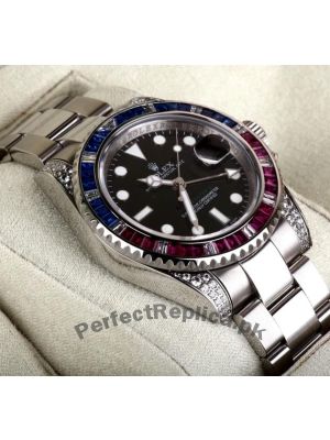 Rolex GMT Master II Sapphire Ruby Bezel Diamond Watch Price in Pakistan