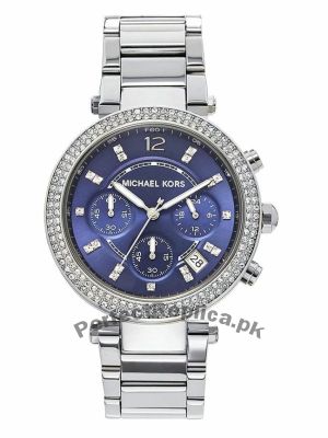 Michael Kors Parker Chronograph Navy Dial Stainless Steel Ladies Watch Price in Pakistan