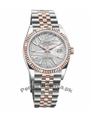Rolex Datejust Silver Palm Motif Dial Watch-Newest Model  (2022) Price in Pakistan