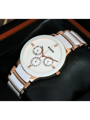 Rado Centrix White Ceramic And Rose Gold Steel Watch Price in Pakistan