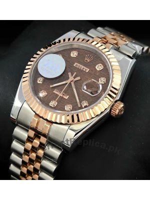 Rolex Datejust Two Tone Brown Computer Dial Watch  Price in Pakistan