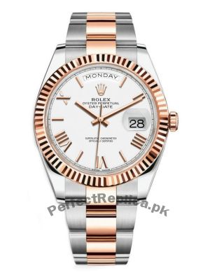 Rolex Day-Date 40 White Dial Two Tone Watch Price in Pakistan