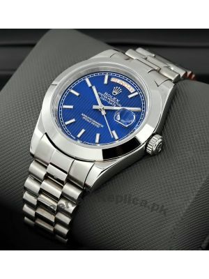 Rolex Day-Date Blue Stripe Motif Index Dial Wach Price in Pakistan