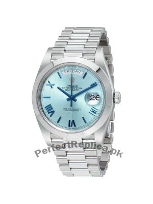 Rolex Day-Date Ice Blue Dial Platinum Mens Watch Price in Pakistan