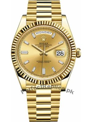 Rolex Day Date Gold Champagne Diamond Dial Watch Price in Pakistan