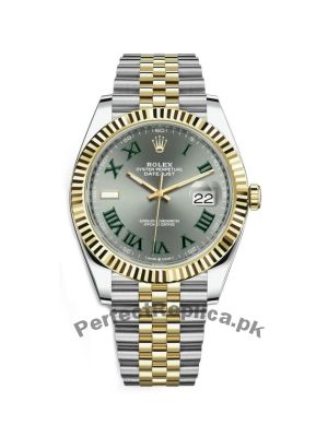 Rolex Datejust Grey Dial with Green Roman Numeral Markers Men's Watch Price in Pakistan