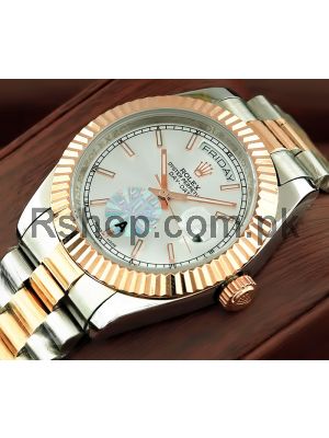 Rolex Day-Date Silver Dial Two Tone Watch Price in Pakistan
