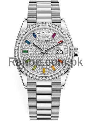 Rolex Day-Date 128348 Pave Rainbow Diamond Dial Watch Price in Pakistan