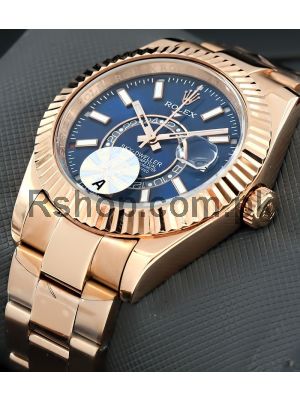 Rolex Sky Dweller Blue Dial  Everose Gold Men's Watch Price in Pakistan
