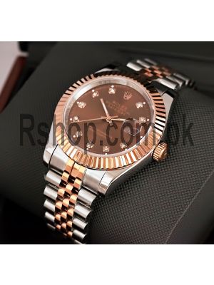 Rolex Datejust Brown Dial Two Tone Watch Price in Pakistan