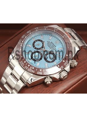 Rolex Daytona Platinum Ice Blue Dial Chestnut Brown Ceramic Bezel Watch