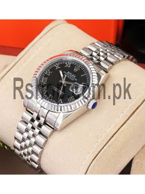 Rolex Oyster Perpetual Datejust Black Roman Dial Watch Price in Pakistan